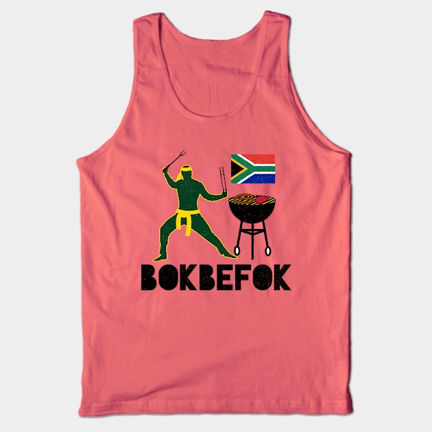 Bokbefok Braai Ninja Bok Rugby Supporter Tank Top by BraaiNinja